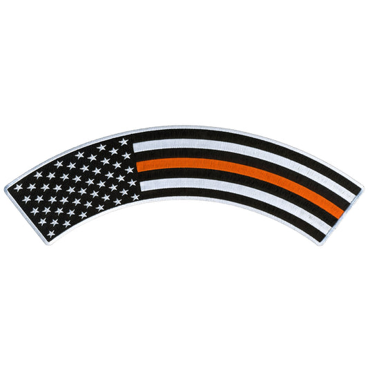 Hot Leathers Thin Orange Line 12” X 3” Top Rocker Patch