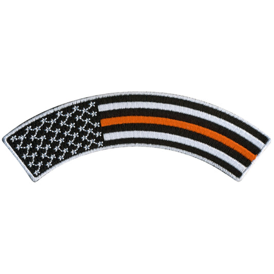 Hot Leathers Thin Orange Line 4” X 1” Top Rocker Patch