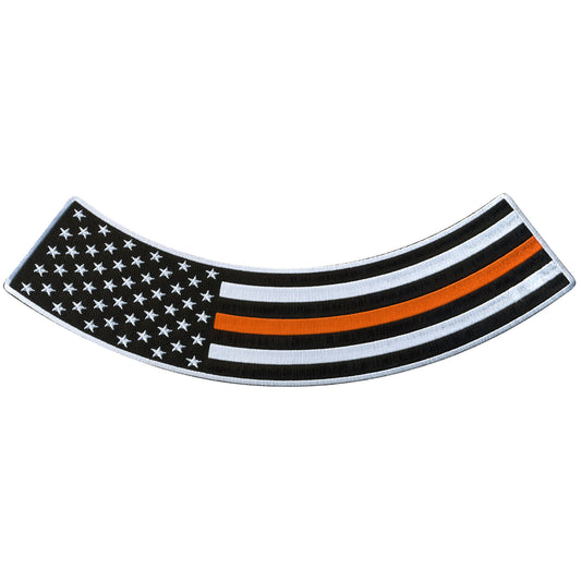 Hot Leathers Thin Orange Line 12” X 3” Bottom Rocker Patch