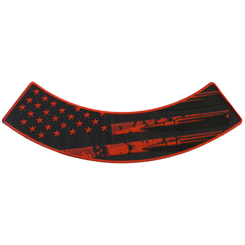 Hot Leathers Bullet Flag 12" X 3" Bottom Rocker Patch