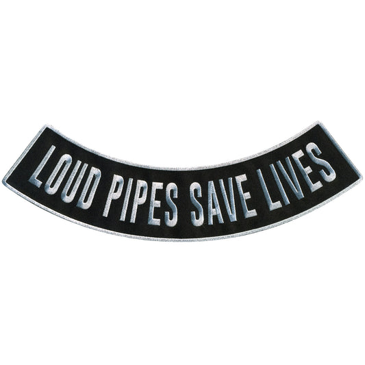 Hot Leathers Loud Pipes 12” X 3” Bottom Rocker Patch