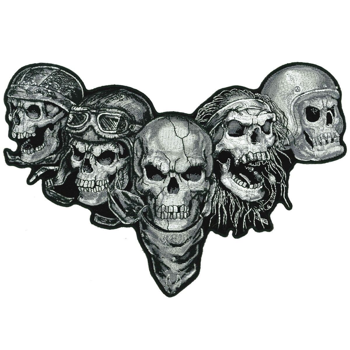 Hot Leathers Five Skulls 10" Patch