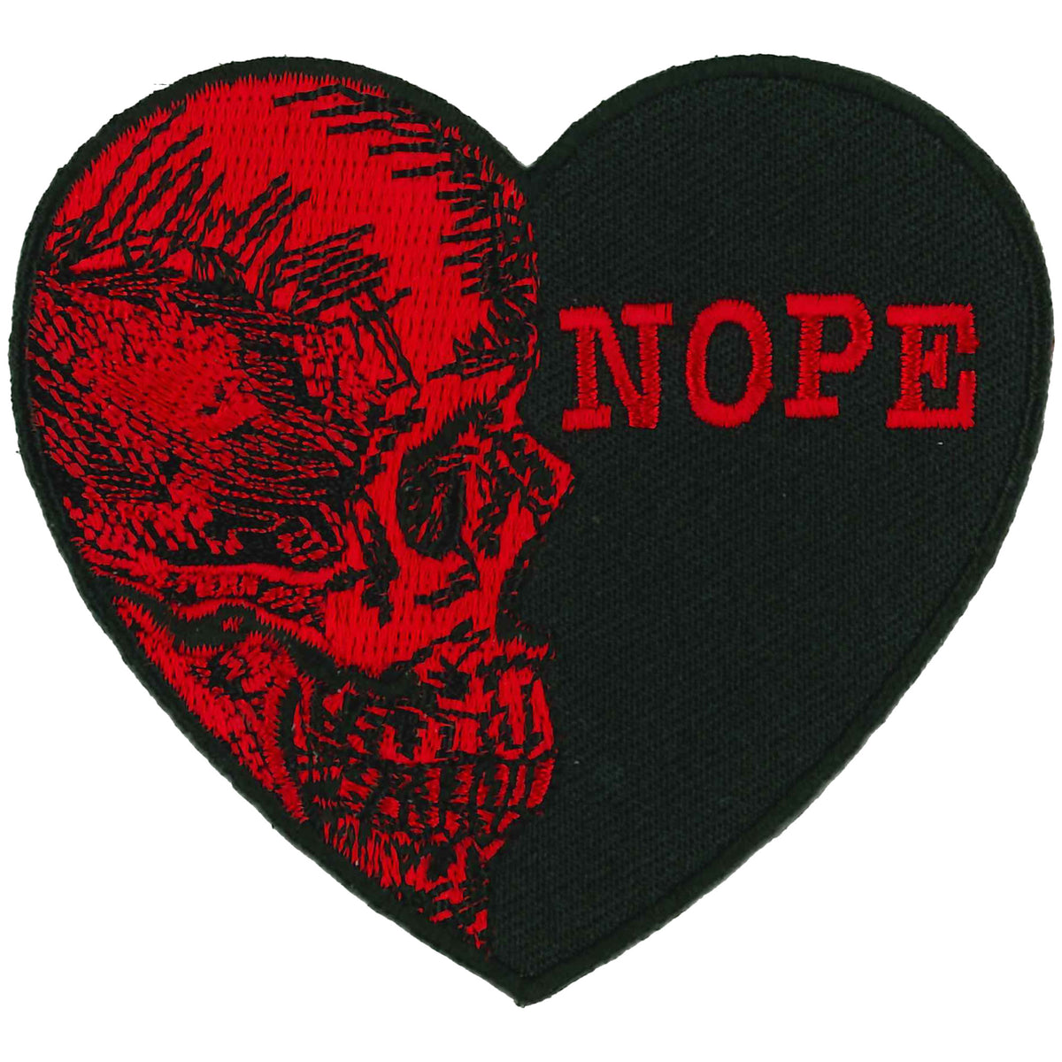 Hot Leathers Nope Skull Heart 3" Patch