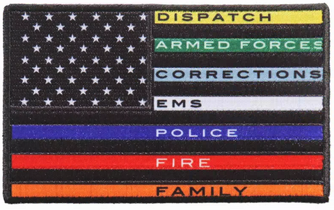 Hot Leathers 4" Thin Line First Responders Flag Patch