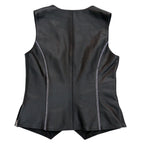 Hot Leathers VSL1016 Ladies Biker 'Rhinestone' Black Leather Motorcycle Vest