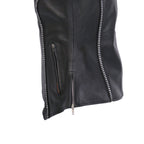 Hot Leathers VSL1016 Ladies Biker 'Rhinestone' Black Leather Motorcycle Vest