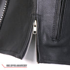 Hot Leathers VSL1016 Ladies Biker 'Rhinestone' Black Leather Motorcycle Vest