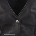 Hot Leathers VSL5001 USA Made Ladies Braided Leather Motorcycle Biker Vest