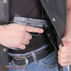 Hot Leathers VSM1038 Men’s Black motorcycle 'Conceal and Carry' Leather Biker Vest with Side Laces