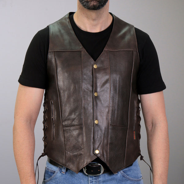Hot Leathers Ten Pocket Cowhide Leather Vest ( Size - View #8
