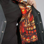Hot Leathers VSM1061 Men's Black 'Skulls Make Skulls' Motorcycle style Conceal and Carry Side Lace Leather Biker Vest