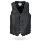 Hot Leathers VSM5006 Men's USA Made Classic Premium Biker motorcycle Leather Vest
