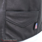 Hot Leathers VSM5006 Men's USA Made Classic Premium Biker motorcycle Leather Vest