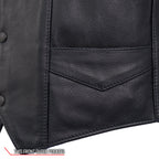 Hot Leathers VSM5008 Men's USA Made Side Lace Premium Leather Motorcycle Biker Vest