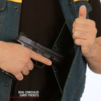 Hot Leathers Men's Leather and Denim Conceal Carry Vest VSM6103