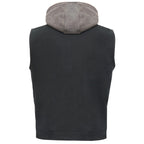 Hot Leathers VSM6201 Men's Black 'Conceal and Carry' Motorcycle Club style Hooded Denim Biker Vest