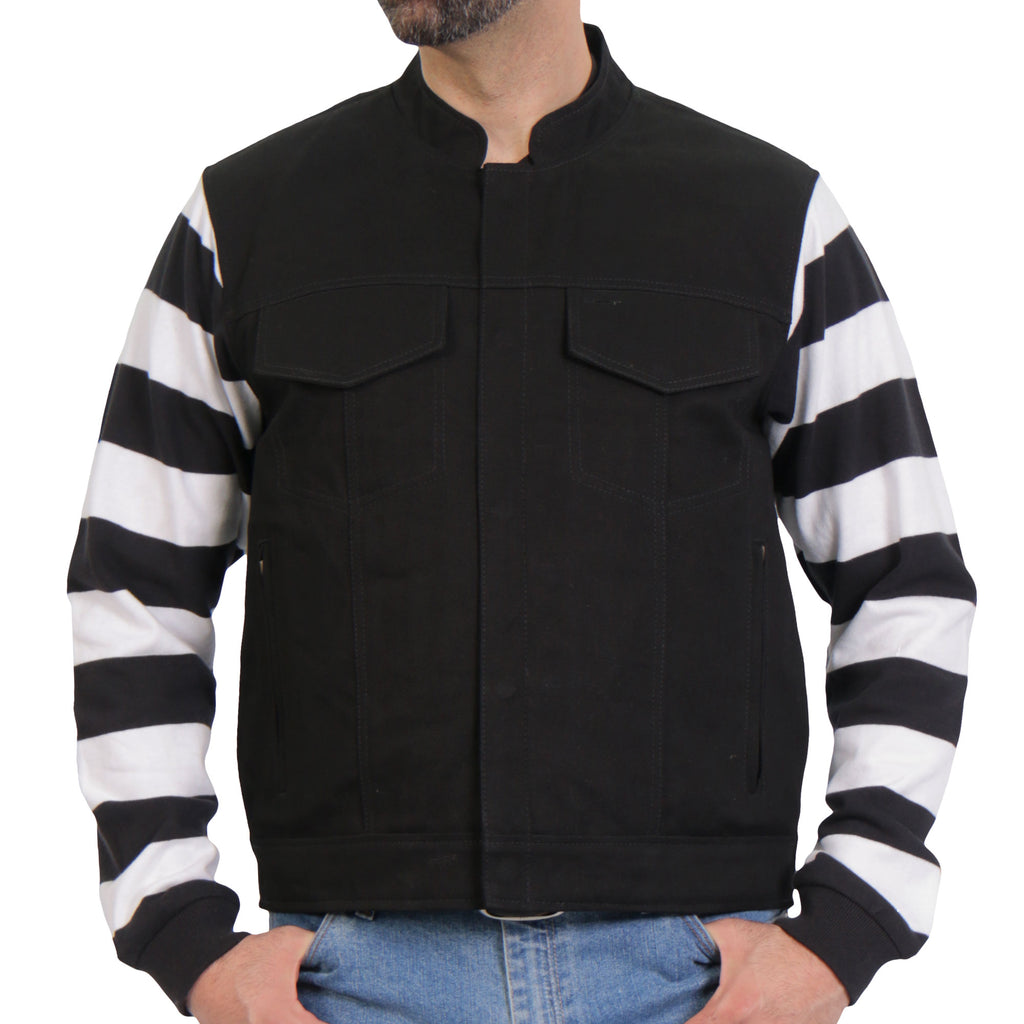 VEST M DENIM STRIPED SLEEVE CC