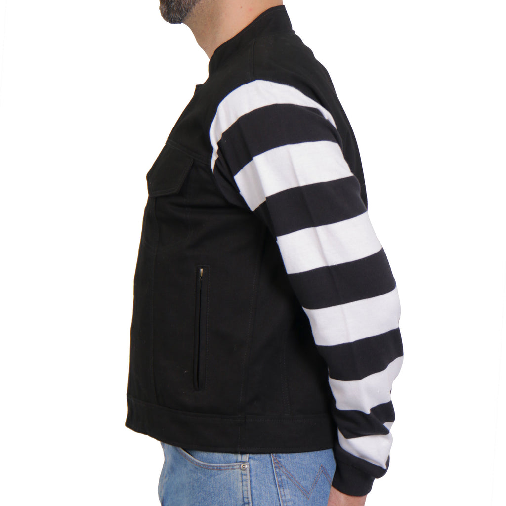VEST M DENIM STRIPED SLEEVE CC