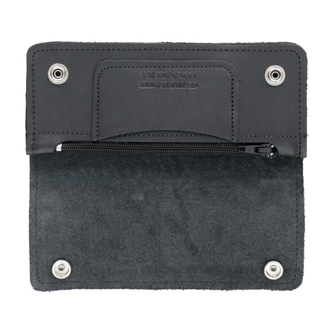 Hot Leathers Black Naked Leather Bi-Fold Wallet