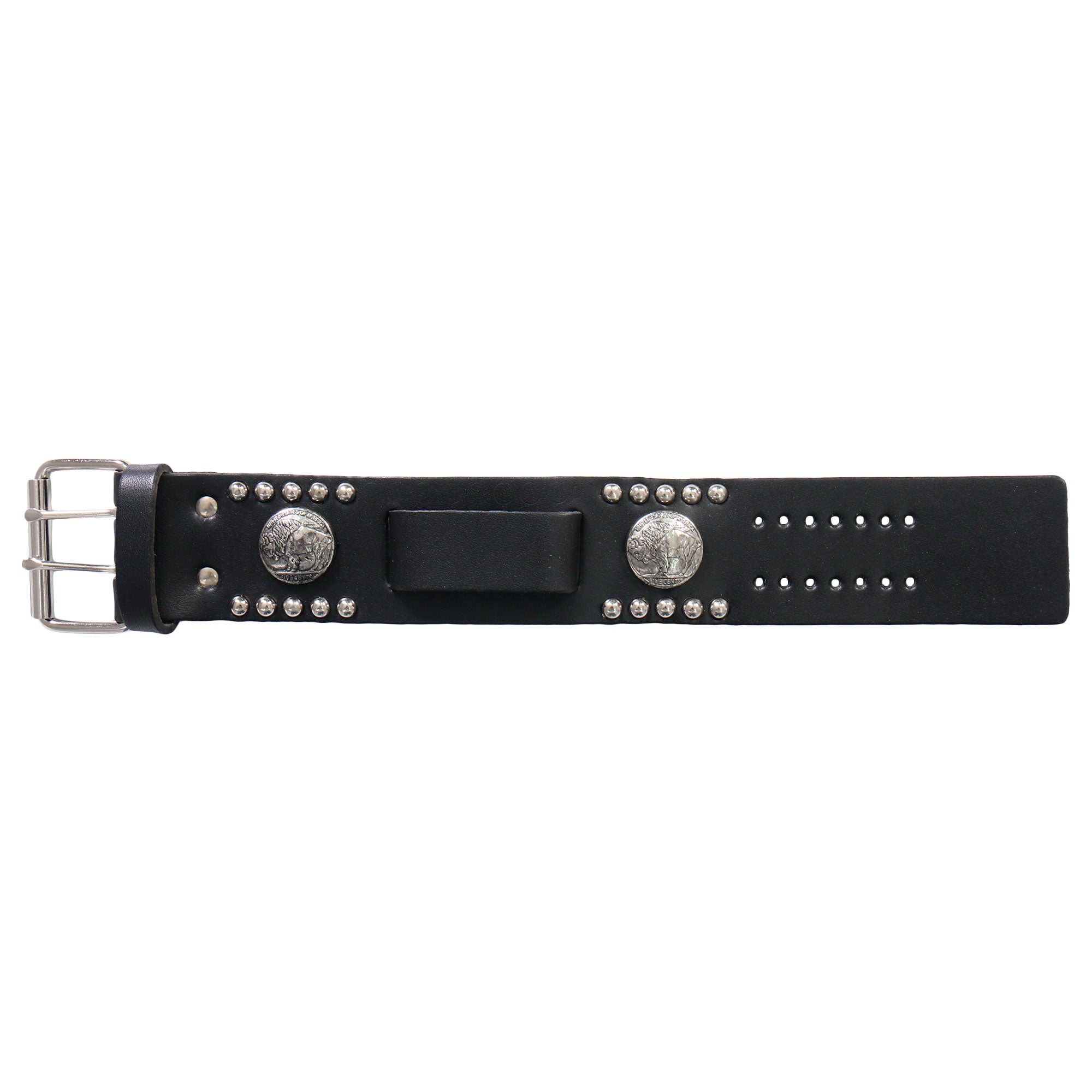 Hot Leathers Studs with Buffalo Nickel Watch Band