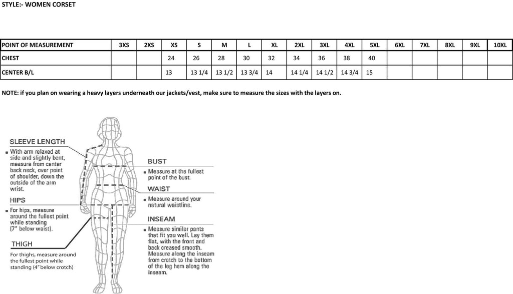 Milwaukee Leather MLL4594 Ladies Black Lambskin Leather Fitted Corset - Milwaukee Leather Womens Leather Corsets