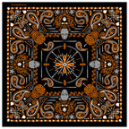 Hot Leathers BAB1069 Orange Paisley Skulls Bandana