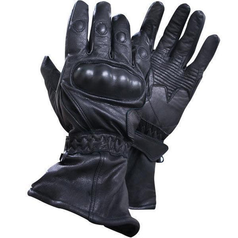 Xelement XG815 Men's Black Leather Motorcycle Winter Gloves - Xelement Mens Leather Gloves