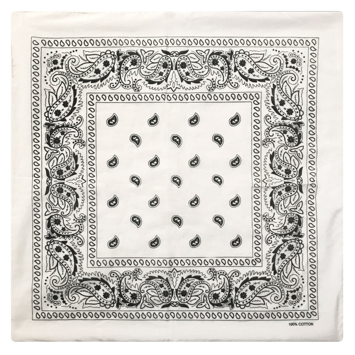 Hot Leathers BAP1005 Classic White Paisley Bandana