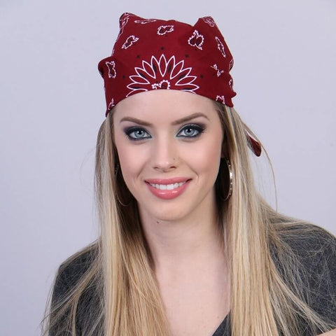 Hot Leathers BAP1011 Classic Burgundy Paisley Bandana