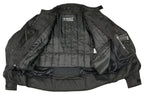 M Boss Motorcycle Apparel BOS11705 Men's Black Mesh and Nylon Racer Jacket with Armor
