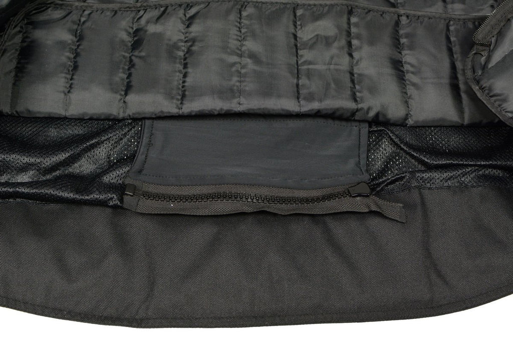 M Boss Motorcycle Apparel BOS11705 Men's Black Mesh and Nylon Racer Jacket with Armor