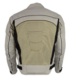 M Boss Motorcycle Apparel BOS11705 Men's Silver Mesh and Nylon Racer Jacket with Armor