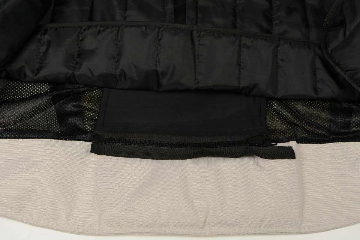 M Boss Motorcycle Apparel BOS11705 Men's Silver Mesh and Nylon Racer Jacket with Armor