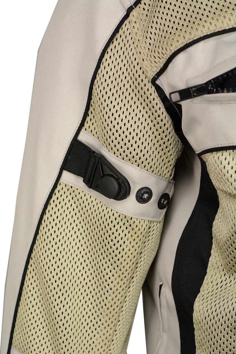 M Boss Motorcycle Apparel BOS11705 Men's Silver Mesh and Nylon Racer Jacket with Armor