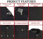 M-Boss Apparel BOS13521 Men's Blue Snap Front Denim Club Style Vest with Conceal and Carry Pocket