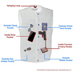 M-Boss Apparel BOS13521 Men's Black Snap Front Denim Club Style Vest with Conceal and Carry Pocket