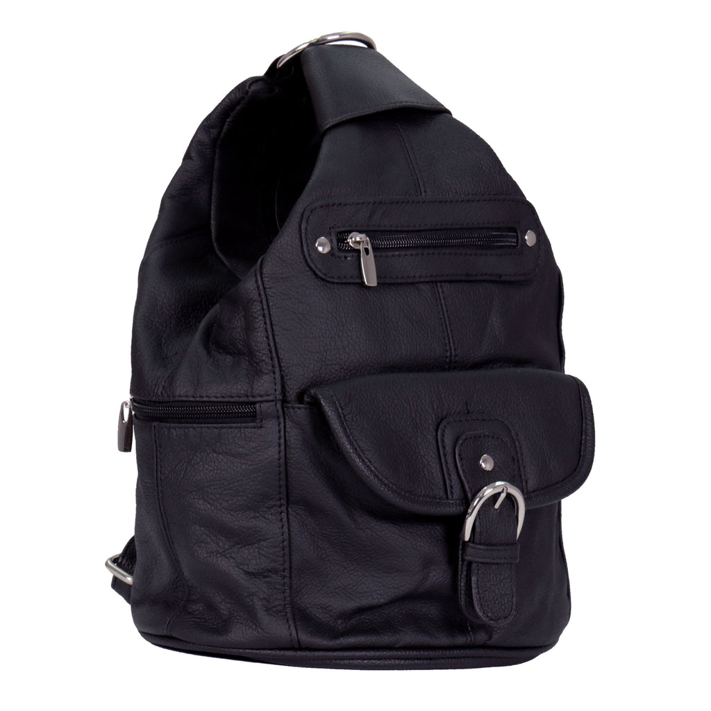 Hot Leathers BPA1011 6 Pocket Leather Backpack Purse