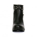 Hot Leathers Ladies 5-inch Black Studded Ankle Leather Boots with Side Zippers BTL1003