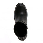 Hot Leathers Ladies 5-inch Black Studded Ankle Leather Boots with Side Zippers BTL1003
