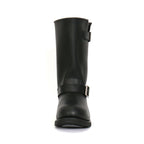 Hot Leathers Men's Black 11-inch Round Toe Engineer Leather Boots BTM1002