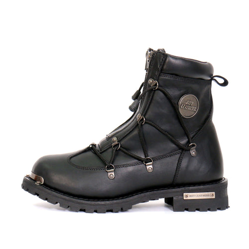 Tall Lace-Up Motorcycle Boots with Zip | Hot Leathers display picture 1