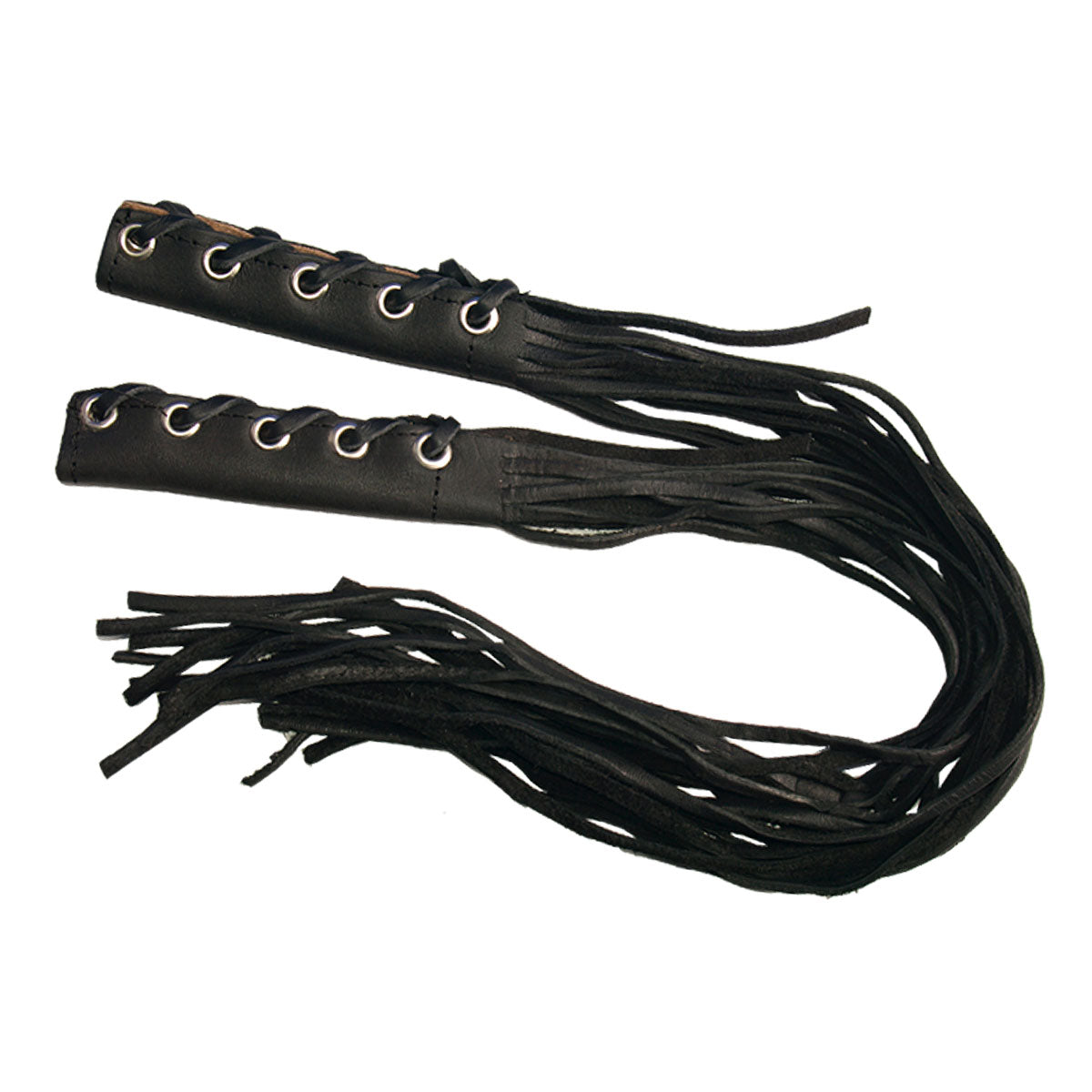 Dream Apparel Leather Fringe Brake & Clutch Lever Covers – Thick Black, 21.5 Inches Long, Set Of 2