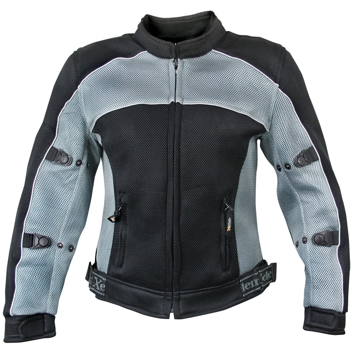 Xelement CF507 Women's 'Guardian' Black and Grey Mesh Jacket with X-Armor Protection