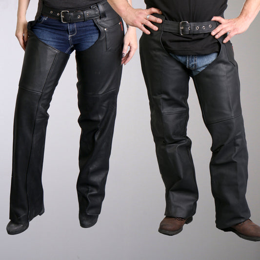 Leather Chaps - Women's - Gray - Hip Set - Stretchy Thighs - DS