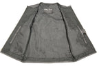 Club Vest CVM3741 Men’s Black Zipper Front Side Lace Leather Vest with Seamless Design