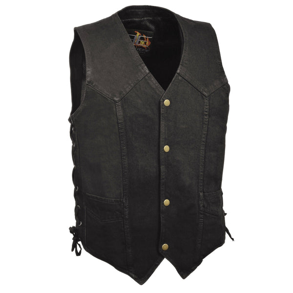Milwaukee Leather DM1315 Men's Black Classic Denim Western Style