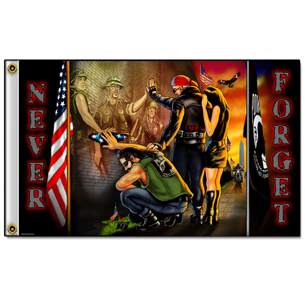 Hot Leathers FGA1008 Vietnam Wall Flag