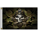 Hot Leathers FGA1072 Camo Skull Flag
