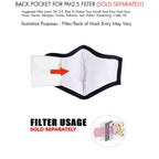 Milwaukee MP7924FM 'Black and White' 100 % Cotton Protective Face Mask with Optional Filter Pocket