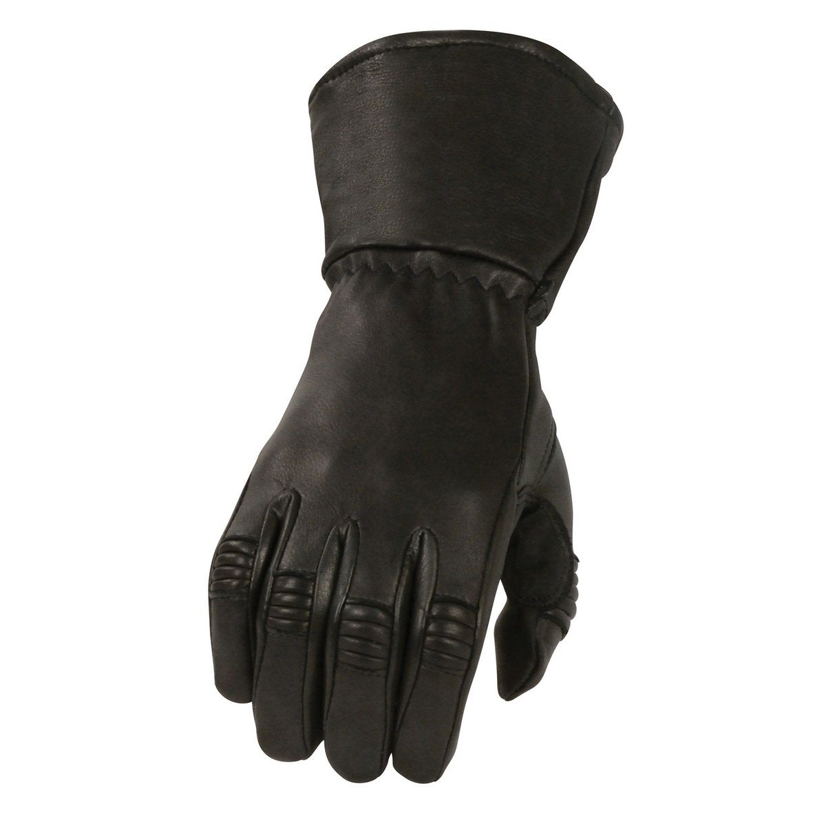 Milwaukee Leather G039 Men's Black Gauntlet Motorcycle Deerskin Long Cuff Thermal Lined Gloves